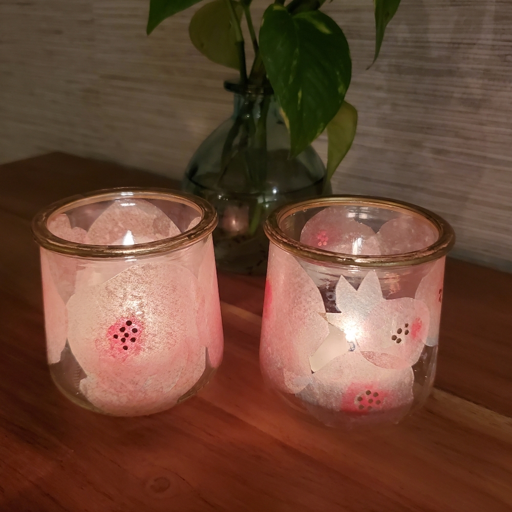 Oui Jar Seasonal Spring Candle Votives Holder Cup Trinket Coin Jar